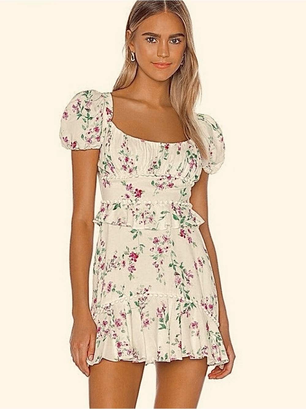 MAJORELLE Lakeland Mini Dress Pom-Pom Trim White Raspberry M
MSRP $208